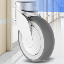 ZR High Quality 100 125mm Plastic Bracket Swivel Medical Trolley Bolt Hole Caster Wheels
